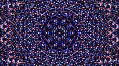 Soyut Kaleydoskop deseni tam renklerle. Sihirli mandala. 4k