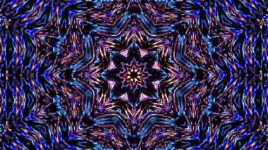 Soyut Kaleydoskop deseni tam renklerle. Sihirli mandala. 4k