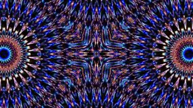 Soyut Kaleydoskop deseni tam renklerle. Sihirli mandala. 4k