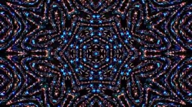 Soyut Kaleydoskop deseni tam renklerle. Sihirli mandala. 4k