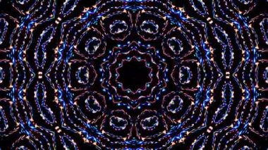 Soyut Kaleydoskop deseni tam renklerle. Sihirli mandala. 4k