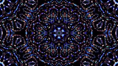 Soyut Kaleydoskop deseni tam renklerle. Sihirli mandala. 4k