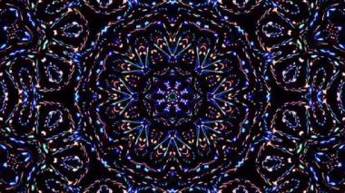 Soyut Kaleydoskop deseni tam renklerle. Sihirli mandala. 4k