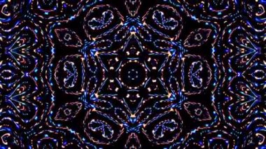 Soyut Kaleydoskop deseni tam renklerle. Sihirli mandala. 4k