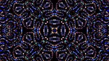 Soyut Kaleydoskop deseni tam renklerle. Sihirli mandala. 4k