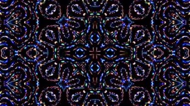 Soyut Kaleydoskop deseni tam renklerle. Sihirli mandala. 4k