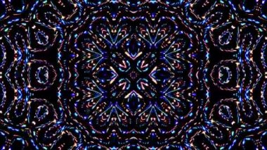 Soyut Kaleydoskop deseni tam renklerle. Sihirli mandala. 4k