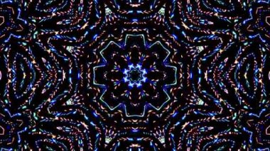 Soyut Kaleydoskop deseni tam renklerle. Sihirli mandala. 4k