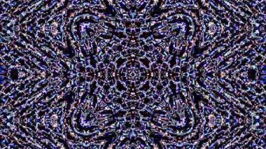 Soyut Kaleydoskop deseni tam renklerle. Sihirli mandala. 4k