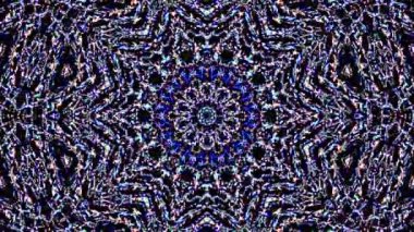Soyut Kaleydoskop deseni tam renklerle. Sihirli mandala. 4k
