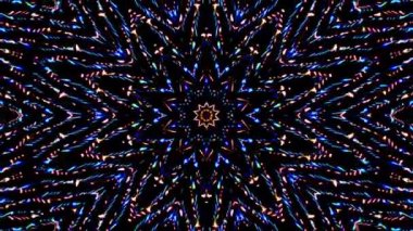 Soyut Kaleydoskop deseni tam renklerle. Sihirli mandala. 4k