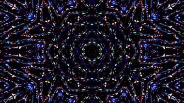 Soyut Kaleydoskop deseni tam renklerle. Sihirli mandala. 4k