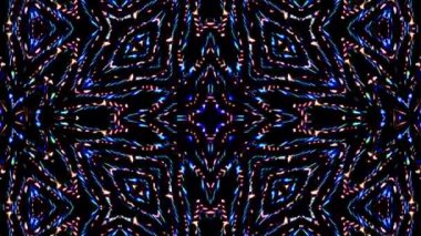 Soyut Kaleydoskop deseni tam renklerle. Sihirli mandala. 4k