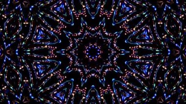 Soyut Kaleydoskop deseni tam renklerle. Sihirli mandala. 4k