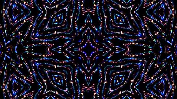 Absztrakt Kaleidoszkóp Minta Teljes Színekkel Varázslatos Mandala — Stock videók