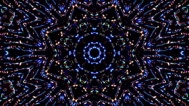 Abstract Kaleidoscope Pattern Full Colors Magic Mandala — Stock Video