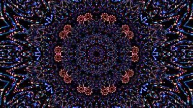 Parlayan güzel soyut bir kaleydoskop, ince hareketleri düzenleyen parlak bir ışık.