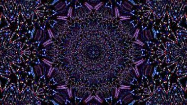 Parlayan güzel soyut bir kaleydoskop, ince hareketleri düzenleyen parlak bir ışık.