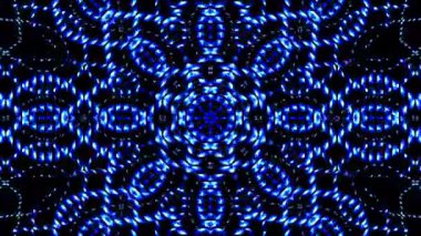 Parlayan güzel soyut bir kaleydoskop, ince hareketleri düzenleyen parlak bir ışık.