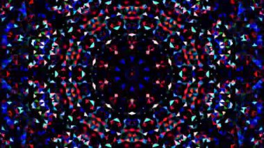 Parlayan güzel soyut bir kaleydoskop, ince hareketleri düzenleyen parlak bir ışık.