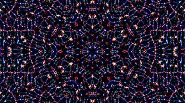 Parlayan güzel soyut bir kaleydoskop, ince hareketleri düzenleyen parlak bir ışık.