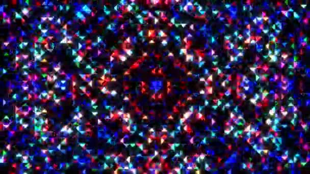 Hermoso Caleidoscopio Abstracto Que Brilla Una Luz Radiante Que Regula — Vídeos de Stock