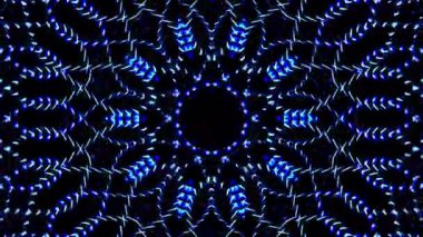 Parlayan güzel soyut bir kaleydoskop, ince hareketleri düzenleyen parlak bir ışık.