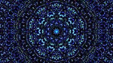 Parlayan güzel soyut bir kaleydoskop, ince hareketleri düzenleyen parlak bir ışık.