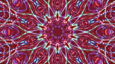 Parlayan güzel soyut bir kaleydoskop, ince hareketleri düzenleyen parlak bir ışık.