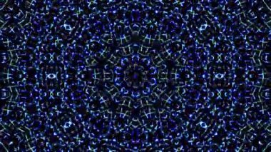Parlayan güzel soyut bir kaleydoskop, ince hareketleri düzenleyen parlak bir ışık.