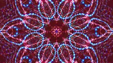 Parlayan güzel soyut bir kaleydoskop, ince hareketleri düzenleyen parlak bir ışık.