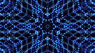 Parlayan güzel soyut bir kaleydoskop, ince hareketleri düzenleyen parlak bir ışık.