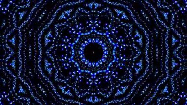 Parlayan güzel soyut bir kaleydoskop, ince hareketleri düzenleyen parlak bir ışık.