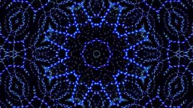 Parlayan güzel soyut bir kaleydoskop, ince hareketleri düzenleyen parlak bir ışık.