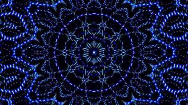 Parlayan güzel soyut bir kaleydoskop, ince hareketleri düzenleyen parlak bir ışık.