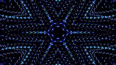 Parlayan güzel soyut bir kaleydoskop, ince hareketleri düzenleyen parlak bir ışık.