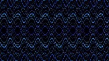 Parlak çizgiler mavi dalga hareketini ayarlar, renkli, siyah arkaplanda