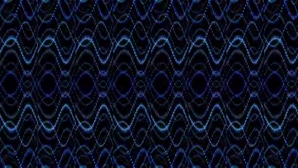 Shining Bright Lines Set Blue Wave Motion Colorful Black Background — Stock Video