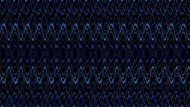 Leuchtende Helle Linien Setzen Eine Blaue Wellenbewegung Gang Bunt Auf — Stockvideo