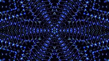 Parlayan güzel soyut bir kaleydoskop, ince hareketleri düzenleyen parlak bir ışık.