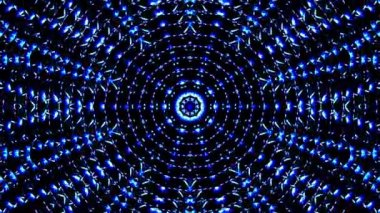 Parlayan güzel soyut bir kaleydoskop, ince hareketleri düzenleyen parlak bir ışık.