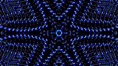 Parlayan güzel soyut bir kaleydoskop, ince hareketleri düzenleyen parlak bir ışık.