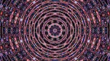 Parlayan güzel soyut bir kaleydoskop, ince hareketleri düzenleyen parlak bir ışık.