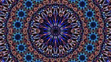 Parlayan güzel soyut bir kaleydoskop, ince hareketleri düzenleyen parlak bir ışık.