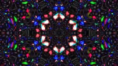 Parlayan güzel soyut bir kaleydoskop, ince hareketleri düzenleyen parlak bir ışık.