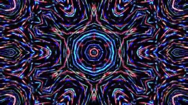 Parlayan güzel soyut bir kaleydoskop, ince hareketleri düzenleyen parlak bir ışık.