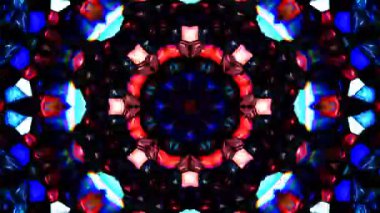 Parlayan güzel soyut bir kaleydoskop, ince hareketleri düzenleyen parlak bir ışık.