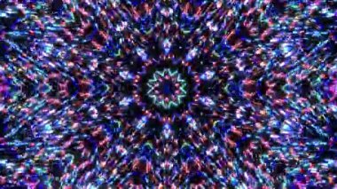 Parlayan güzel soyut bir kaleydoskop, ince hareketleri düzenleyen parlak bir ışık.
