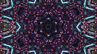 Parlayan güzel soyut bir kaleydoskop, ince hareketleri düzenleyen parlak bir ışık.