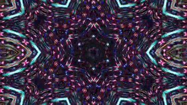 Parlayan güzel soyut bir kaleydoskop, ince hareketleri düzenleyen parlak bir ışık.